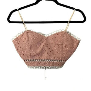 Storets Women's Pink Spaghetti Strap Carol Punched Bustler Top Size S NWT